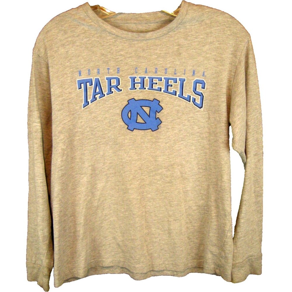 Youth Gen 2 Gray Heather LS Pullover Crew Neck T-Shirt UNC Tar Heels sz Y 14-16